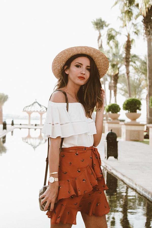 Falda tipo pareo con volantes y lazo ( modelo Daphne skirt ), 49 euros.