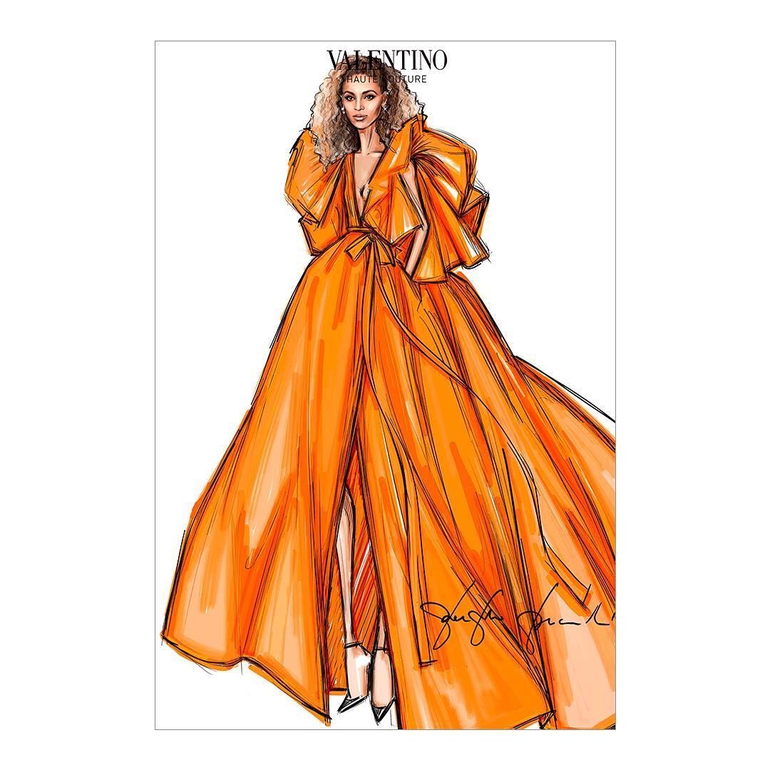 El vestido, realizado en tafetán y terciopelo plisado (debe pesar lo suyo), se llama “Crisálida” y forma parte de la última colección presentada por Pierpaolo Piccioli. Provocó enormes aplausos del público parisino, en el que figuraban Tina Lawson y Michelle Obama: ambas fueron grabadas mientras bailaban en la zona VIP.