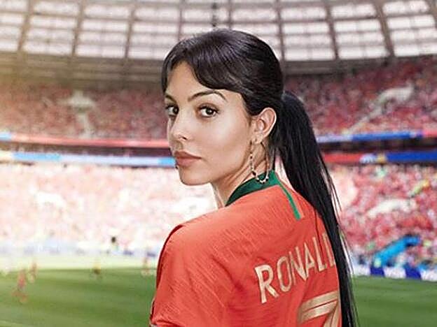 Georgina Rodríguez durante el Mundia de Fútbol 2018 en Rusia