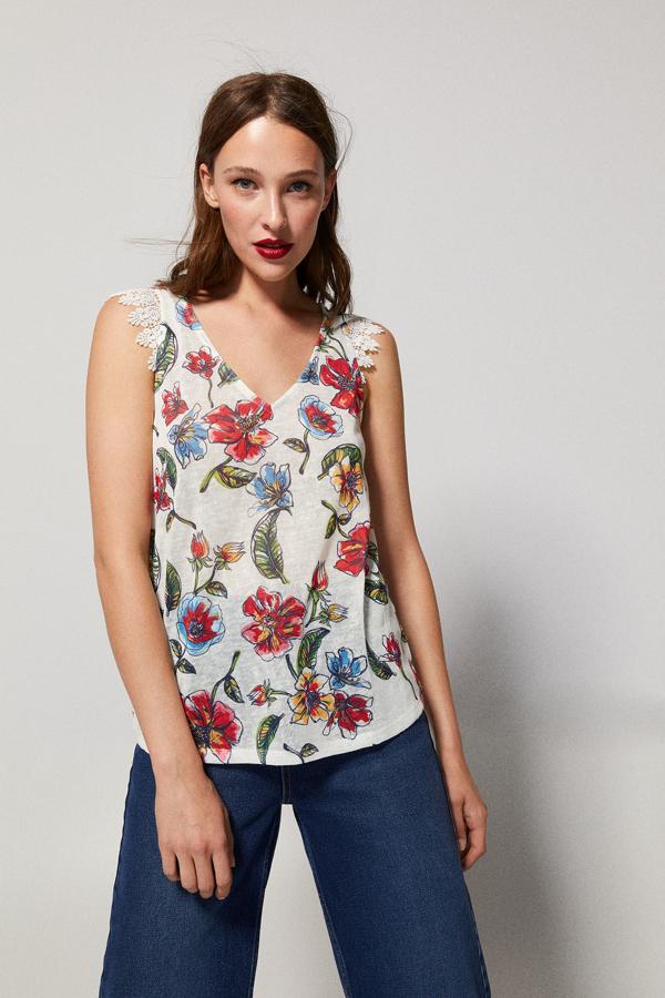 Camiseta guipure, 15,99 euros.