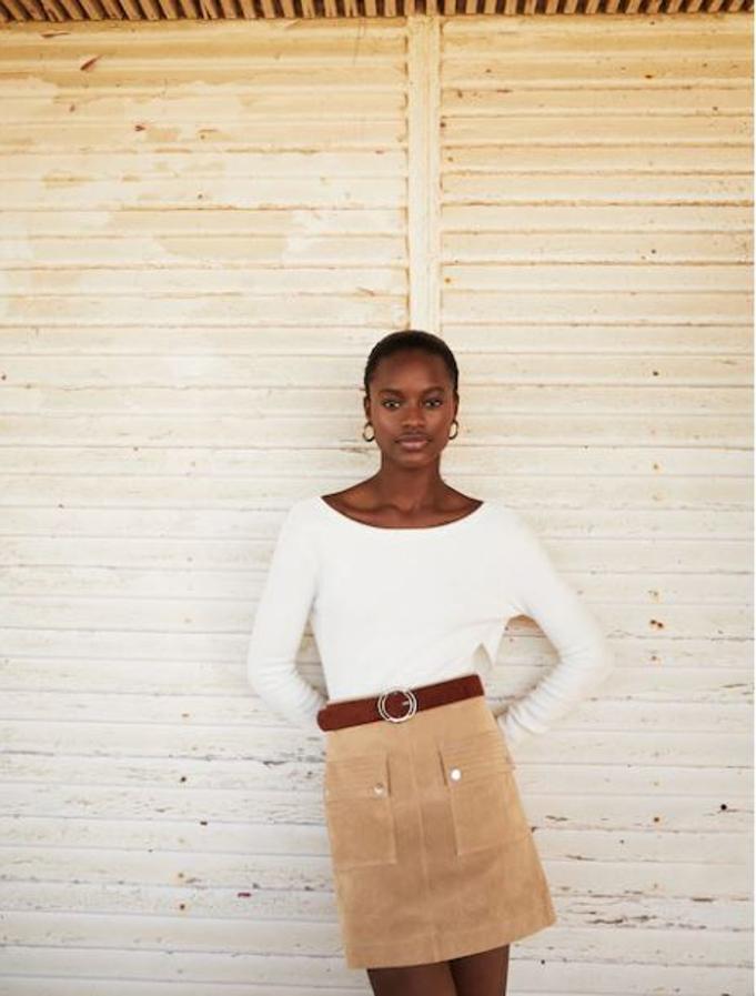 Minifalda de ante (39,99 €).