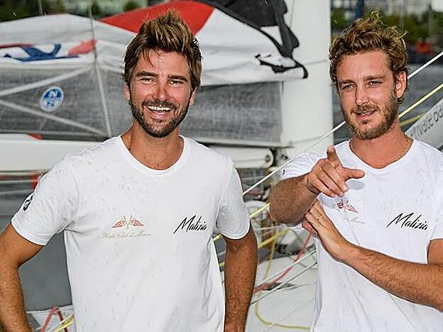 Casiraghi y Herrmann durante la presentación del 'Malizia Ocean Challenge'.