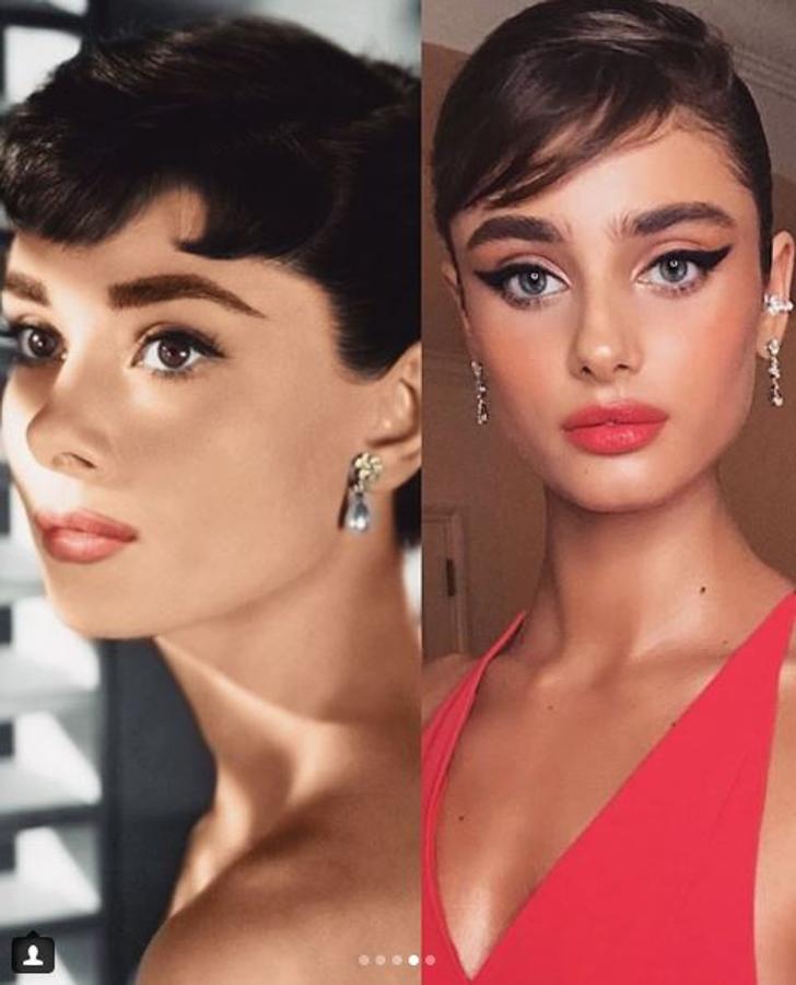 En realidad, la actriz (en “The Neon Demon”) y modelo de Victoria's Secret resulta una mezcla de Audrey con Brooke Shields: hasta cuando trata de aniñar su look sigue siendo totalmente sexy.