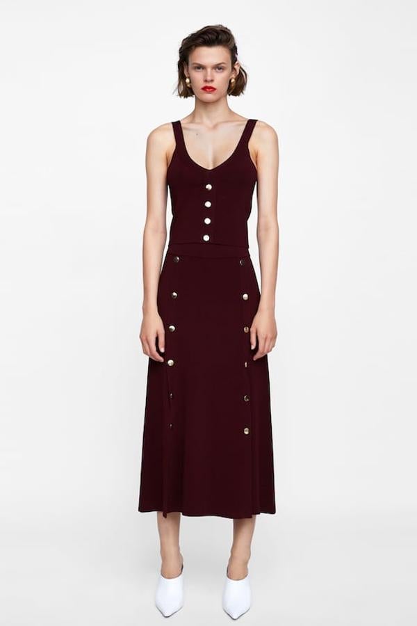 Falda larga con botones, 29,95 euros