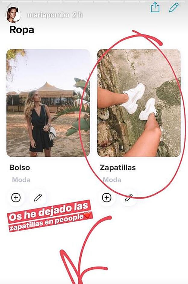 María Pombo compartía hace unas horas en su 'stories' de Instagram estas mismas deportivas.