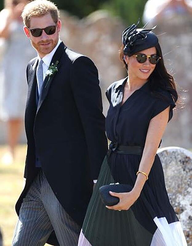 Los duques de Sussex llegando al enlace.