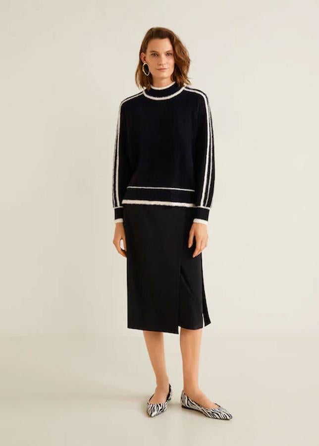 Jersey de rayas con contraste, 39,99 euros.