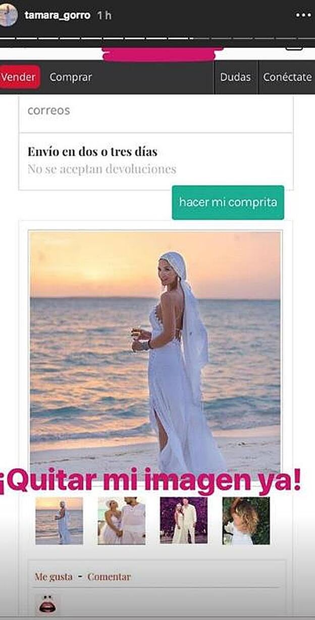 Esta es la imagen con la que Tamara ha denunciado el fraude.