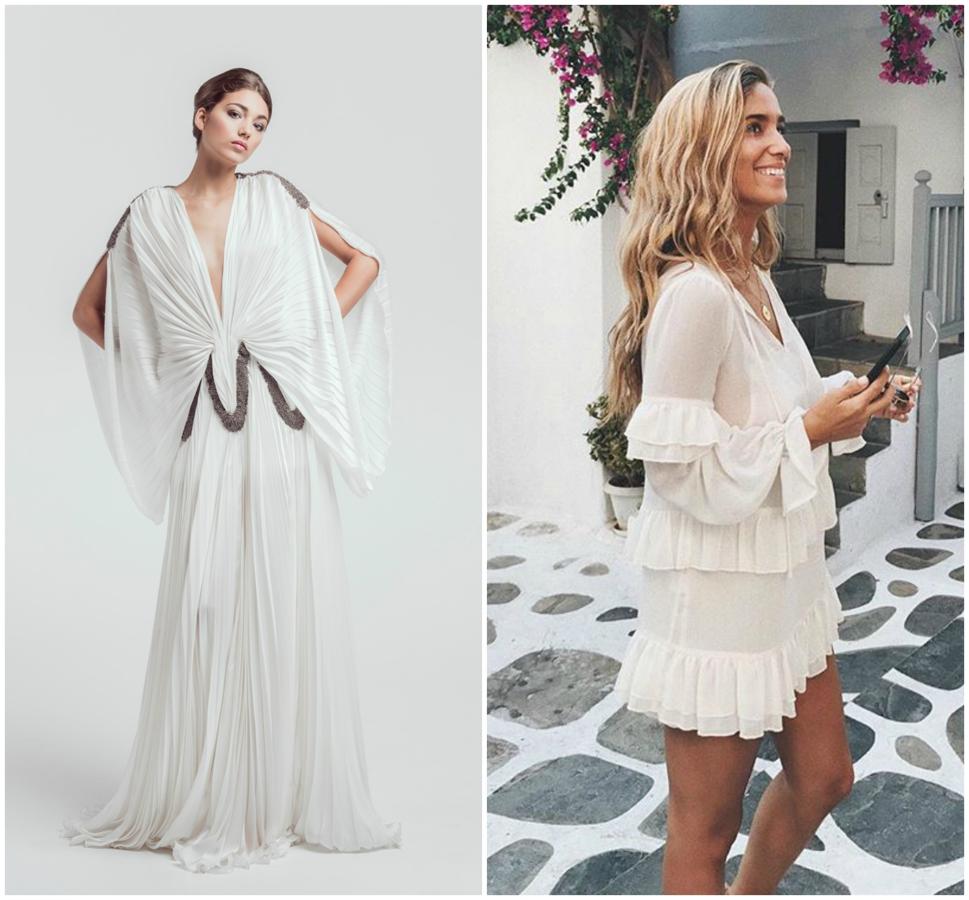 Este diseño de inspiración vintage de Isabel Zapardiez, con imponentes mangas y detalles plisados, nos parece que sentaría de maravilla a María Pombo y sería muy acorde a su estilo.