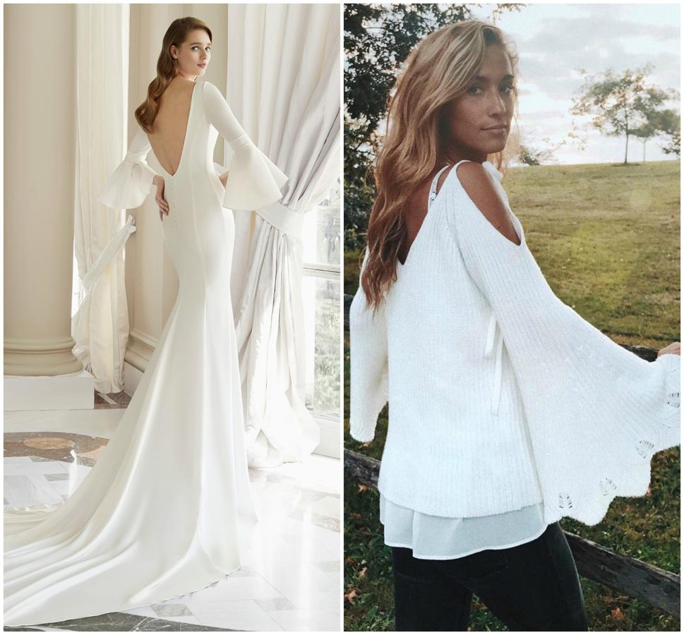 La magia de los detalles, esa parece ser una de las máximas de estilo de María Pombo. Por eso, nos la podemos imaginar con un vestido de novia con unas mangas y un escote a la espalda tan espectacular como este de Rosa Clará.