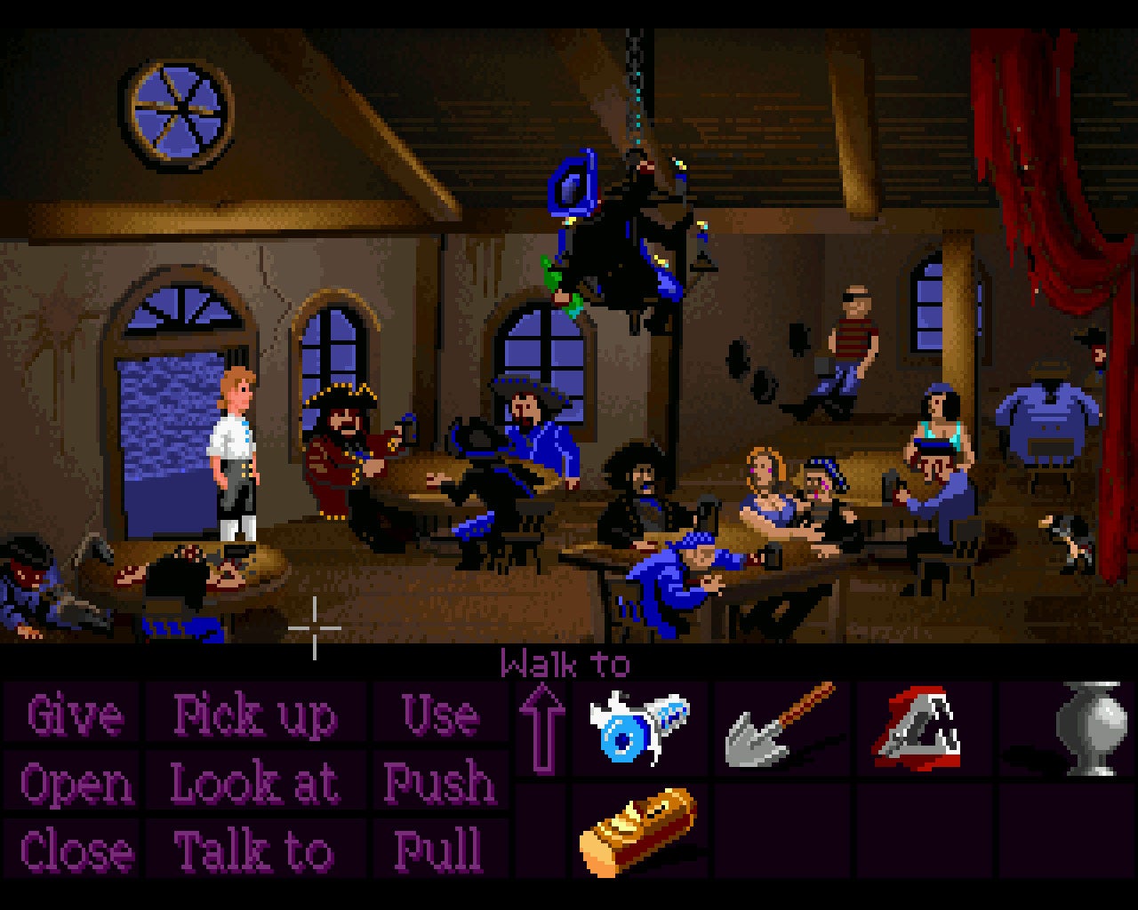Monkey Island es una saga de videojuegos creado por Ron Gilbert y producida y publicada por LucasArts. Cuenta la historia de Guybrush Threepwood, que intenta convertirse en el pirata más temido del Caribe, enfrentándose al pirata LeChuck y conquistando el corazón de la gobernadora de la isla Mêlée, Elaine Marley.