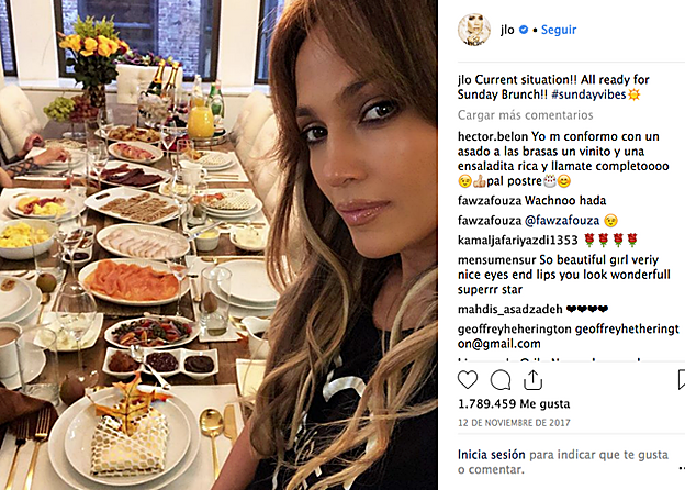 Una vez a la semana J.Lo puede darse un capricho gastro. Ella aprovecha el fin de semana para ello.