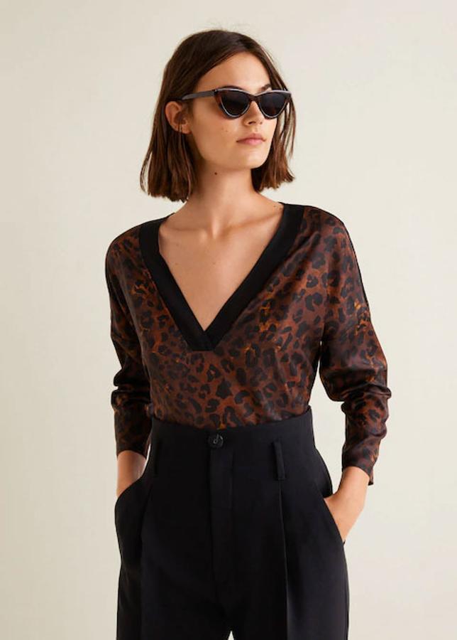 Camiseta con estampado de leopardo, 17,99 euros.