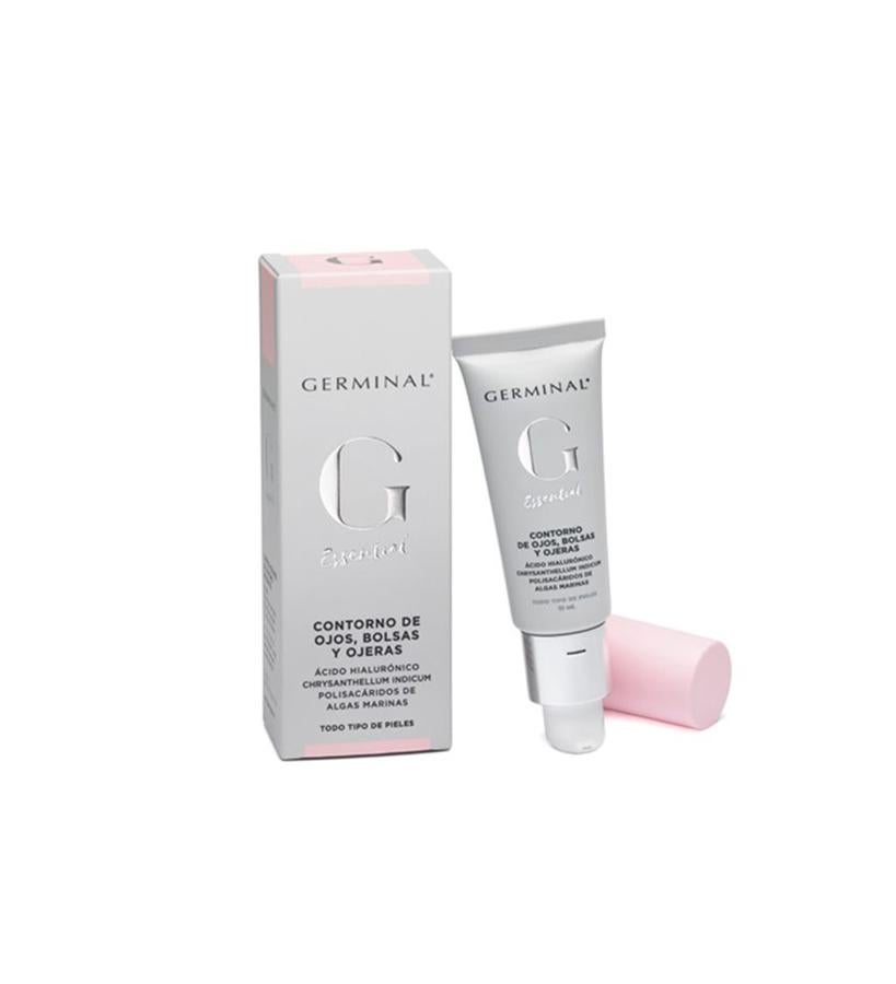 Reduce la apariencia de las líneas de expresión y arrugas del contorno de los ojos. Además, ayuda a reducir las ojeras y bolsas, aportando suavidad, hidratación y energía a las células.  Gel crema Contorno de Ojos Bolsas y Ojeras de Germinal  (29 €.