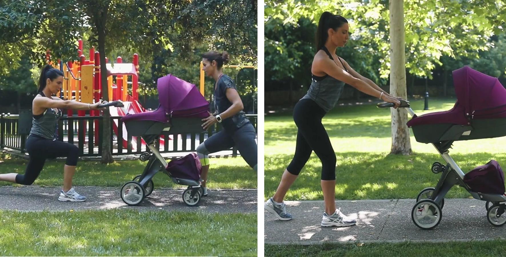 Haciendo avanzar y retroceder el carrito podremos acompañar ese movimiento con estiramientos de piernas. ¡Eso sí! Siempre manteniendo una correcta postura de hombros, espalda y brazos como hace Pilar Rubio.