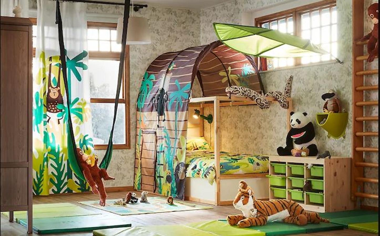 Tus hijos serán los reyes de la selva (de la casa ya lo eran) en este nuevo curso: IKEA nos propone convertir su habitación en una jungla con colores y detalles deco muy divertidos.