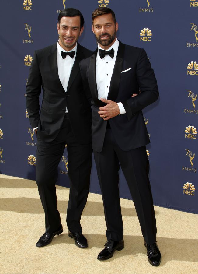 Ricky Martin acudió a la gala de los Emmy con su esposo, Jwan Yosef. Ambos lucían espectaculares.