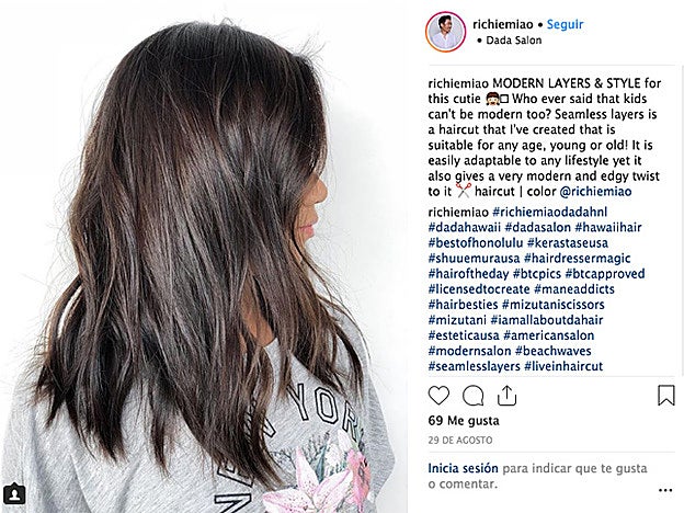 Richie Maio, el propietario del salón hawaiano Dada también ha comenzado a realizar la técnica del balayage frio