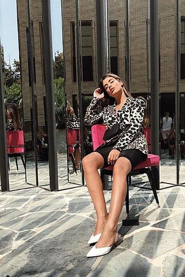 Así fue vestida Dulceida para el desfile de Dsquared2 en Milán.