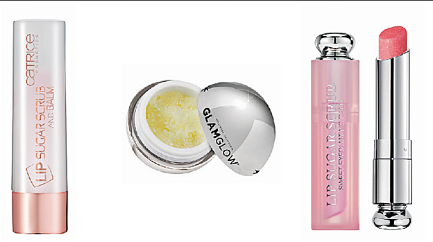 1. Lip Sugar Scrub &amp; Balm de Catrice (4,50 €). 2. Pout Mud Fizzy Lip de GlamGlow (24,90 €). En Sephora. 3. Dior Addict Lip Sugar Scrub exfoliante de labios de Dior (37,50 €).