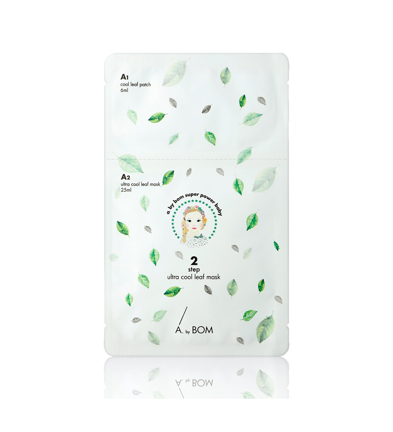 Se utiliza en dos pasos: el primero es colocarse son unos parches en forma de hojas, que contienen limón, menta y manzana para refrescar la dermis y eliminar rojeces. Ponlos sobre las zonas que necesiten un plus de hidratación, elasticidad y alivio. El segundo paso es una mascarilla de tejido, calmante y refrescante.  Ultra Cool Leaf Mask, de de A. by BOM para Miin Cosmetics  (6 €).