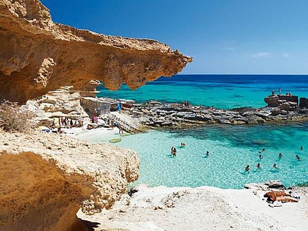La playa Calo des Mort, rica en posidonia