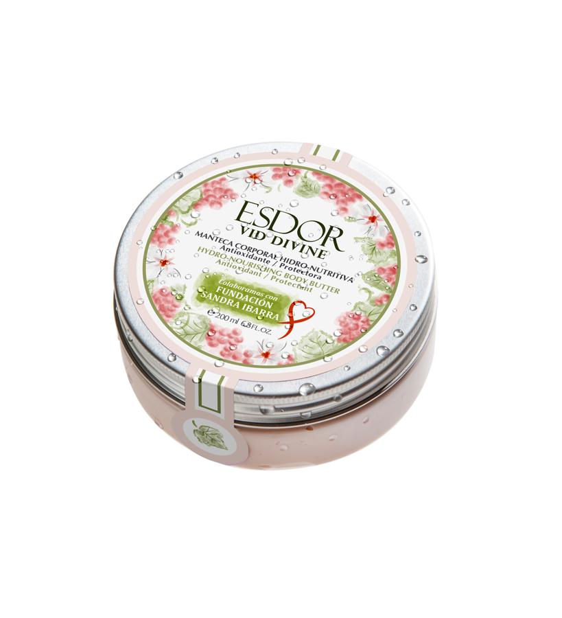 Posee un 91 % de ingredientes de origen natural que aportan una acción nutritiva y antiedad. Su textura rica y sedosa, es de rápida absorción y proporciona un efecto ‘long-lasting’. Se donará un 1€ por cada producto vendido en El Corte Inglés de Castellana (Madrid), hasta abril de 2019.  Manteca Corporal de Esdor Cosméticos  (23,85 €).