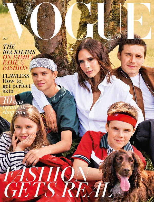 Victoria Beckham en el Vogue inglés de septiembre con sus hijos