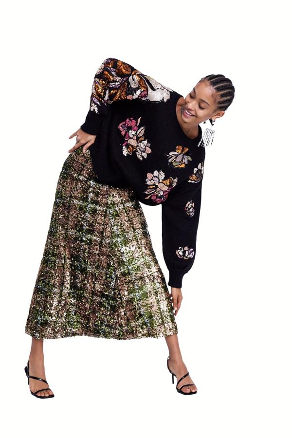 Falda de lentejuelas limited edition, 79,95 euros.