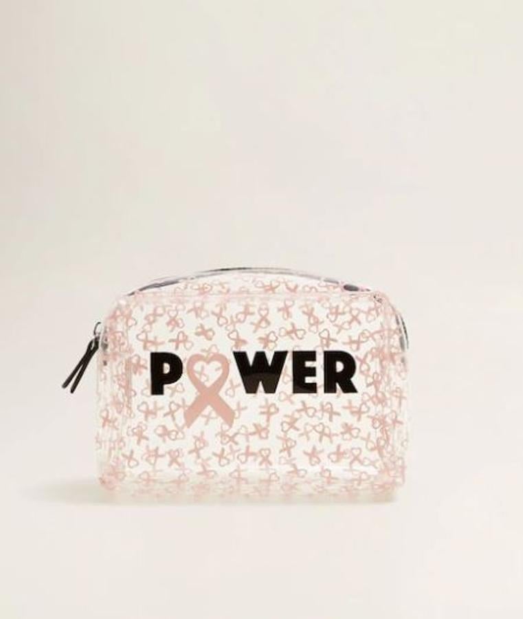 Mango ha sacado a la venta este neceser solidario para apoyar la lucha contra el cáncer (7,99 euros).
