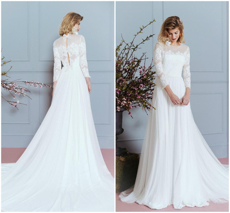 La espalda repleta de lazos de este romántico diseño de Jorge Vázquez para Victoria lo convierte en uno de nuestros favoritos de la colección.