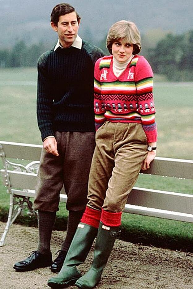 Lady Di en una imagen de archivo llevando unas botas de agua Hunter.