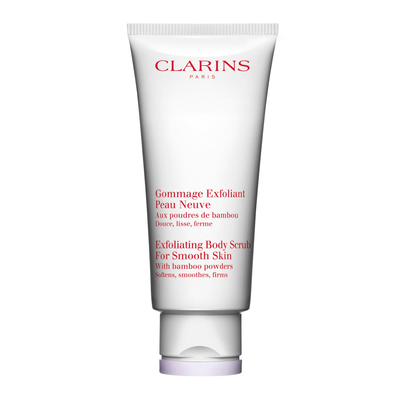 Exfoliante corporal Gommage Piel Nueva de Clarins, con extractos de mimosa, karité y moringa (40,25 €)