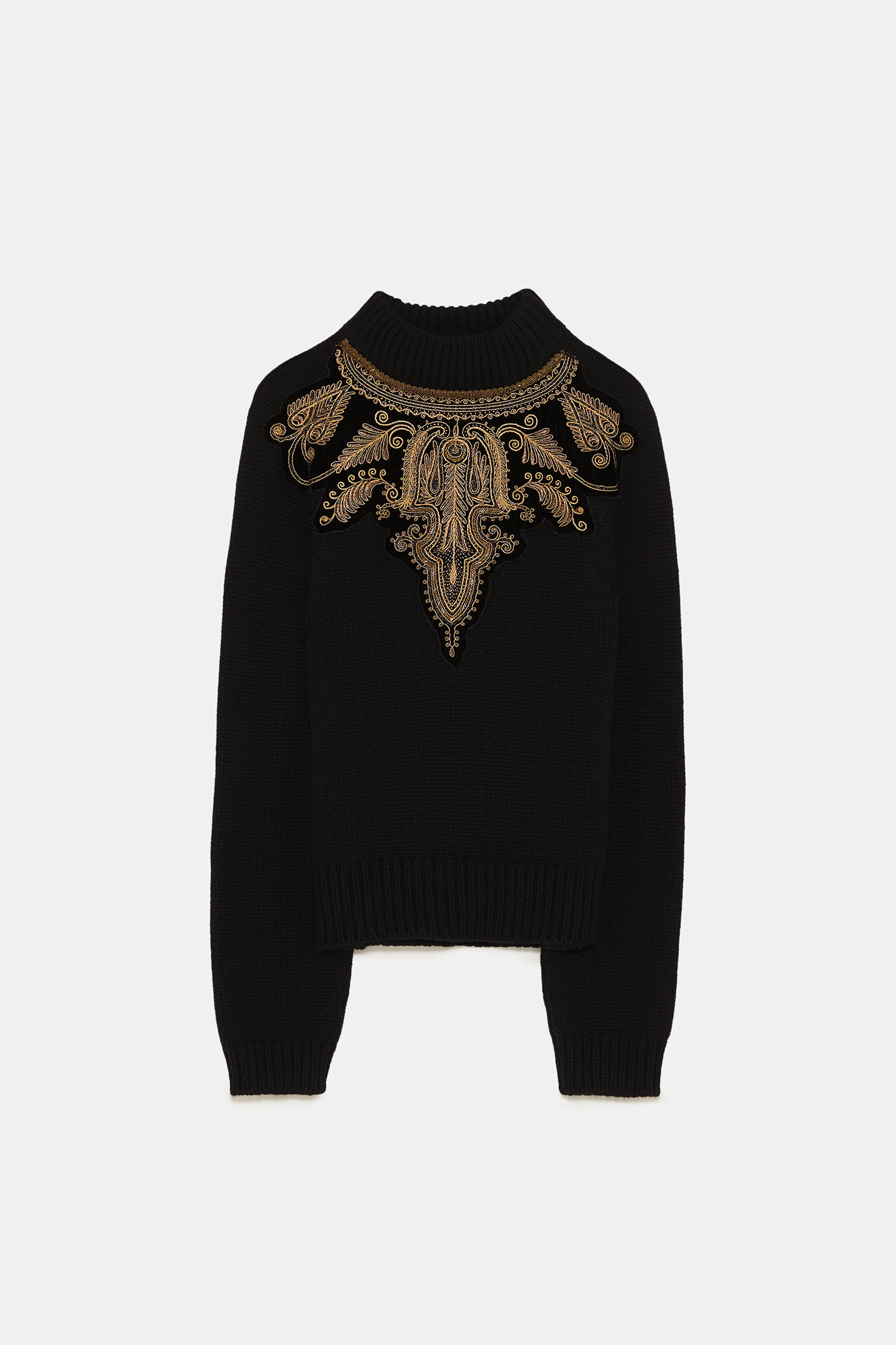 Jersey de punto con abalorios: 49,95 euros en Zara.