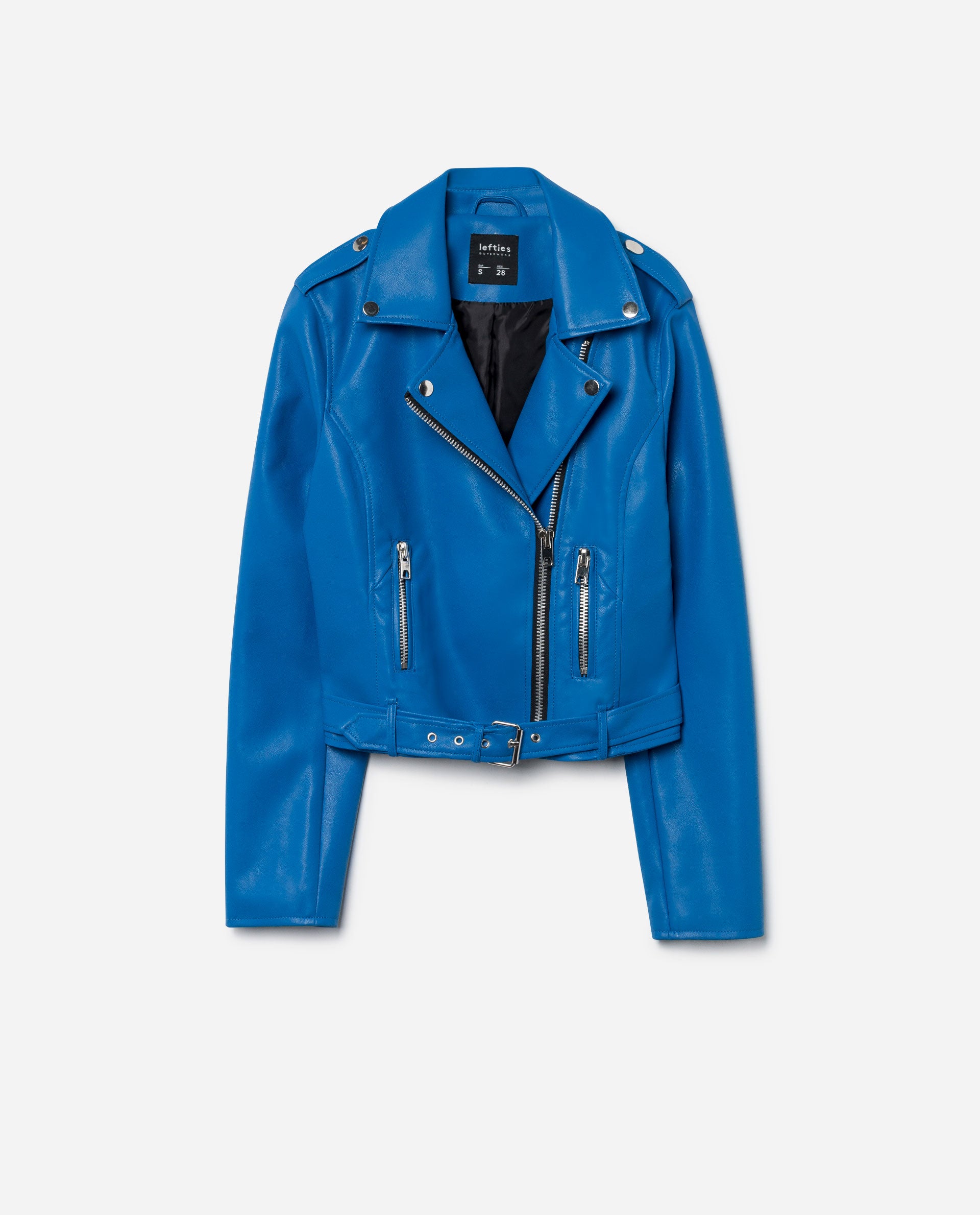 Cazadora cruzada de Lefties: 23 euros. Disponible en más colores.