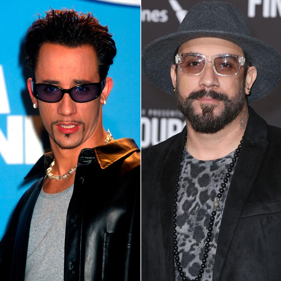 A.J. McLean, de Backstreet Boys, en una imagen de 2005 (izda.) y en otra de 2018 (dcha.)