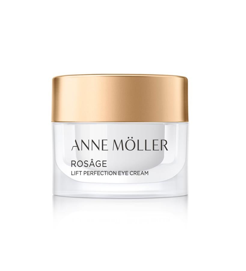 Indicada para pieles maduras, este gel-crema hidrata en profundidad,reafirmando la mirada y difuminando las arrugas del contorno del ojo con efecto tensor inmediato. Su tecnología Probiotic Skin Supplement actúa sobre los signos de la edad y potencia la capacidad de auto regeneración y protección de la piel.  Rôsage Lift Perfection Eye Cream de Anne Mollër  (36,50 €).