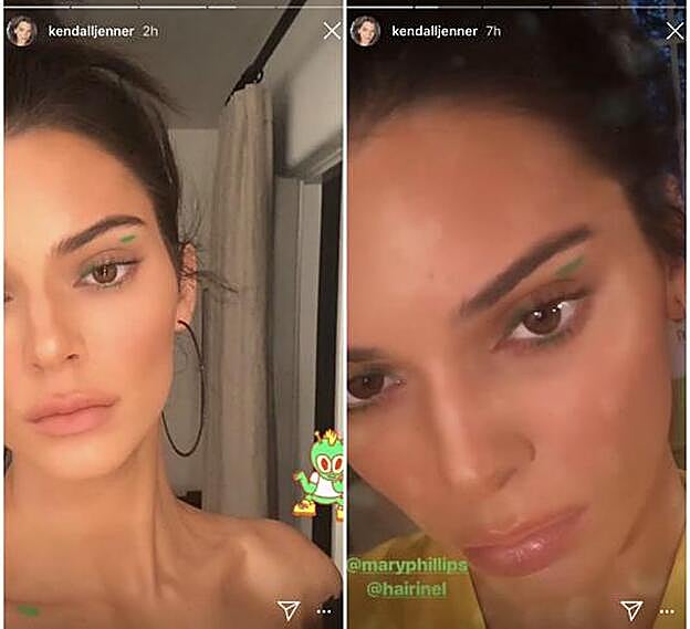 Kendall Jenner enseña su maquillaje a través de Instagram Stories.