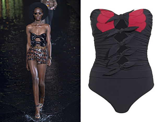 Algunos diseños recientes de Yves Saint Laurent que recurren al lazo.