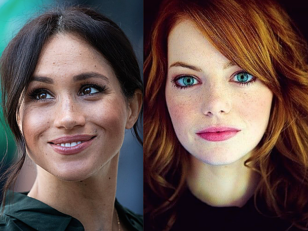 Meghan Markle y Emma Stone dispararon el furor por las pecas naturales o conseguidas con maquillaje o tatuaje.