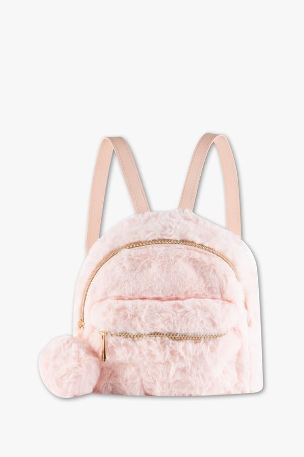 Mochila de pelito en color rosa super gustosa: 15 euros en C&A