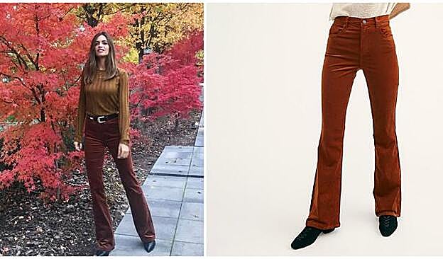 Sar Carbonero con pantalones de Free People.