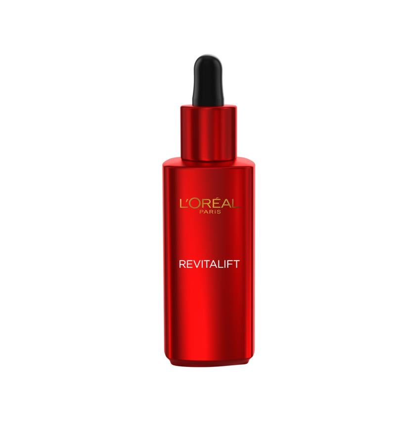 Su fórmula contienen un ultraconcentrado en activos antiedad hidratan, alisan y aportan firmeza. Se puede aplicar por todo el rostro tanto por las mañanas como por las noches.  Serum Hidratante Alisador Revitalift de L’Oréal Paris  (9,95 €).