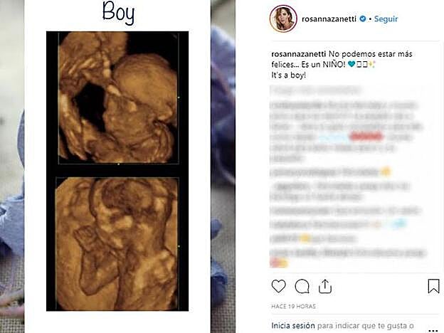 Rosanna Zanetti también ha compartido la feliz noticia en Instagram.
