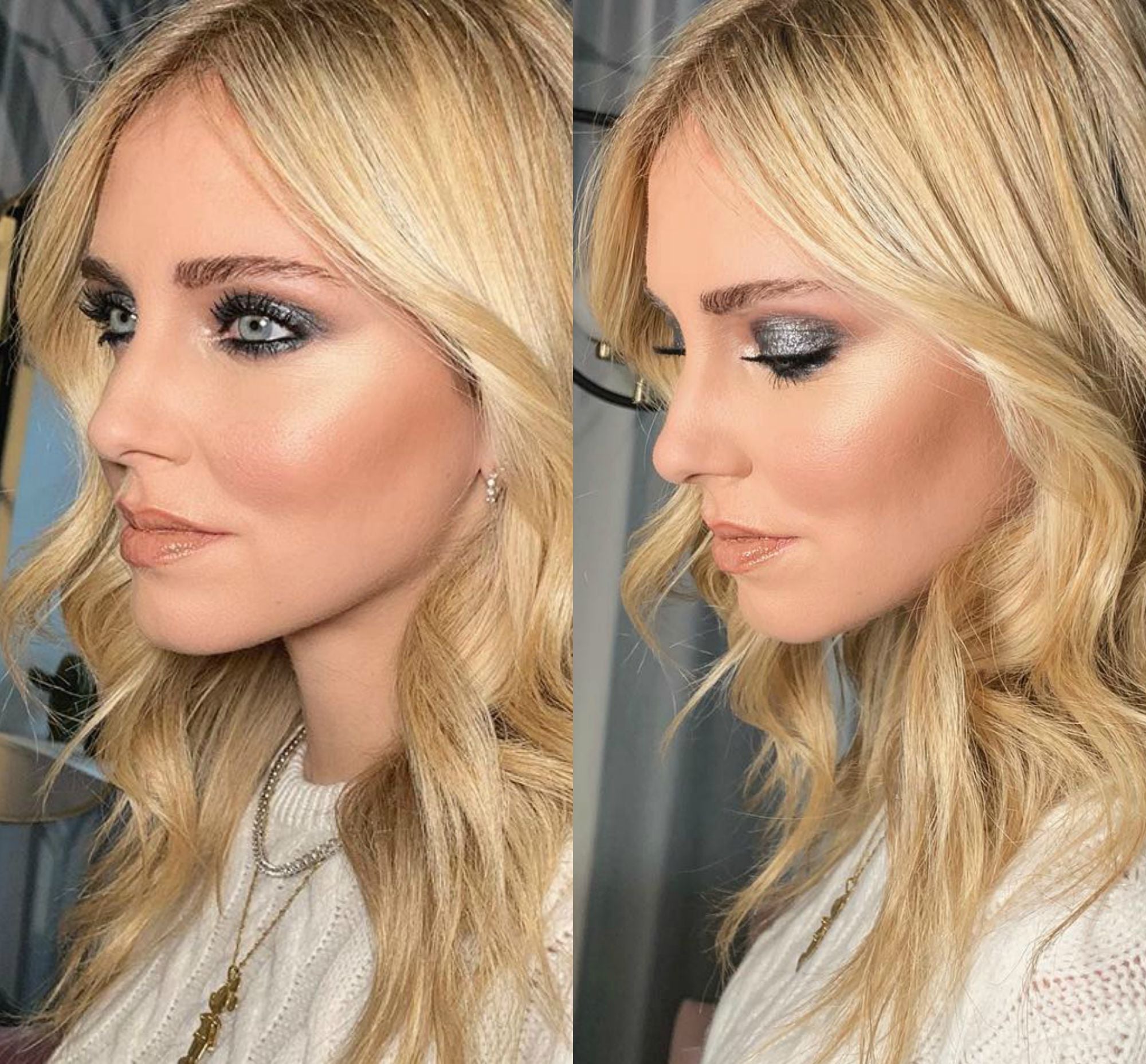 Las sombras de ojos metalizadas y, en concreto, las de color plateado, son tendencia en maquillaje este otoño. Hazte con unas y combínalas con unos labios en tono nude con brillo y las mejillas definidas con iluminador. Ficha también este peinado con ondas porque es una apuesta segura.