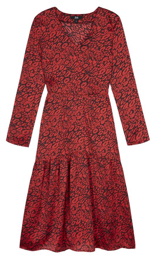 Este otoño, el 'animal print' es el estampado estrella de la temporada, y nosotras caemos rendidas ante este vestido de leopardo en rojo y negro que estará con descuento en el Black Friday de Amazon Moda. Su precio en Find antes de la oferta es de 40 euros.