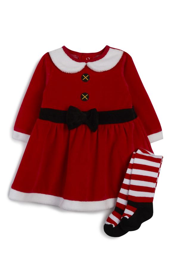 Un vestidito perfecto para comértela con patatas el día de Navidad. Viene a juego con unos calcetines calentitos con dibujos de zapatos. ¡Es lo más!