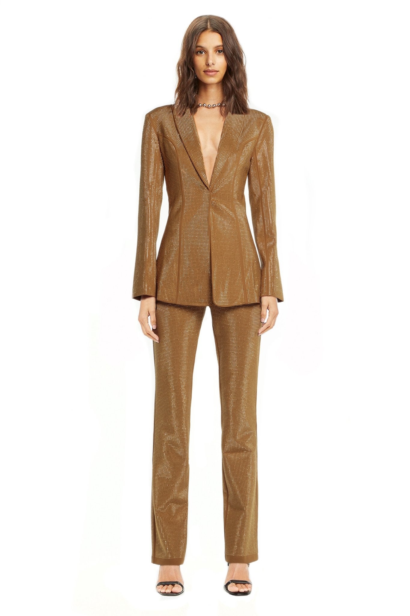 Blazer ‘brilli brilli’ en color camal de I am Gia: 179 euros.