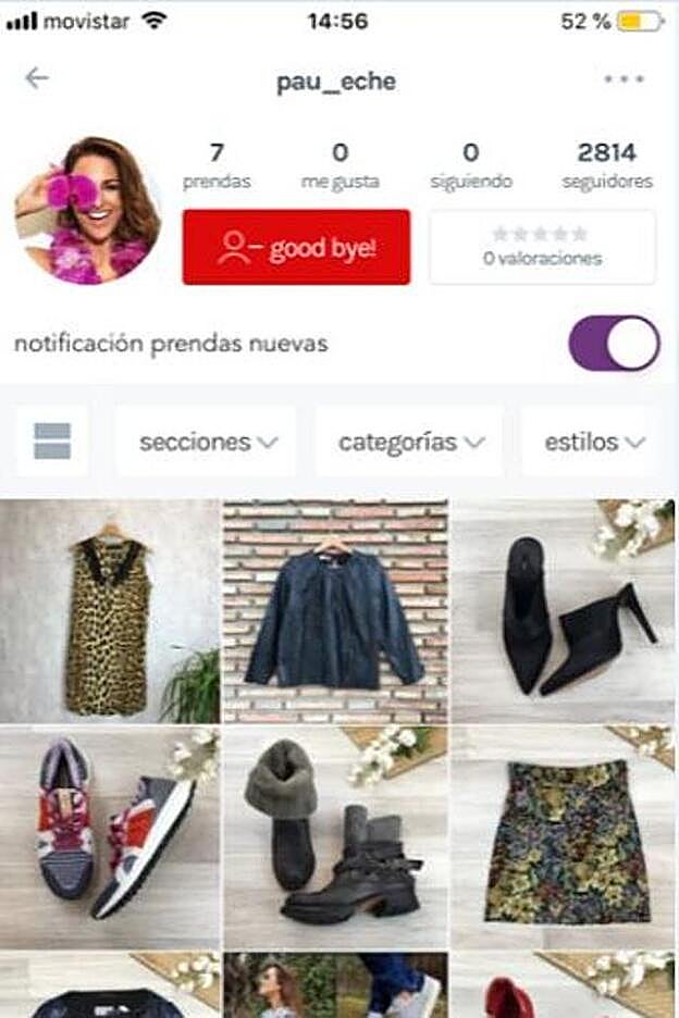 Este es el perfil de usuario de la actriz en Chicfy.