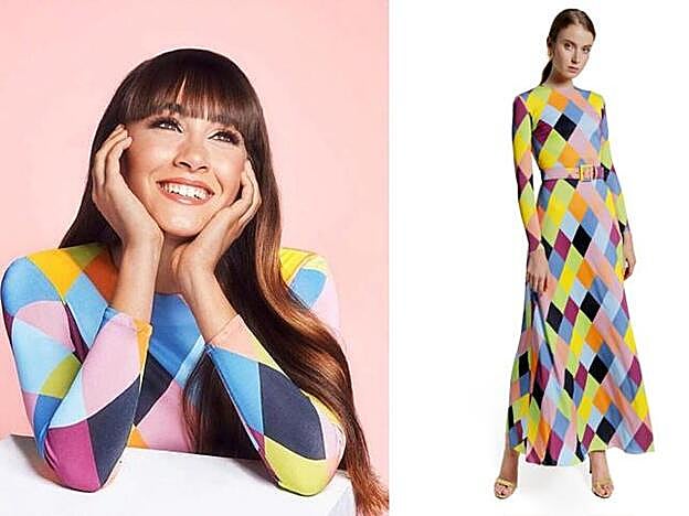 Aitana con vestido de María Escoté.